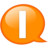 Speech balloon orange i Icon